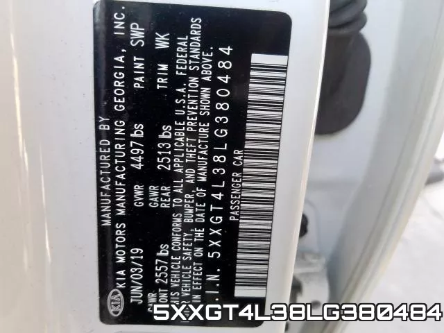 5XXGT4L38LG380484 фото 2