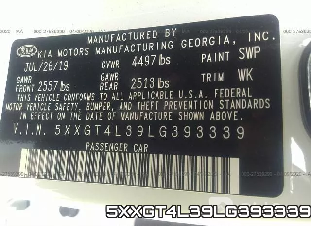 5XXGT4L39LG393339 фото 10
