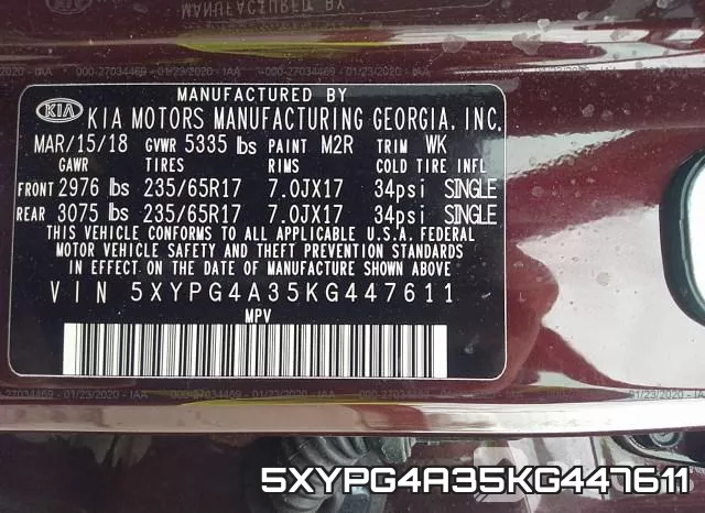 5XYPG4A35KG447611 фото 10