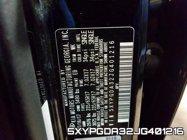 5XYPGDA32JG401216 фото 2