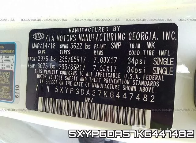 5XYPGDA57KG447482 фото 10