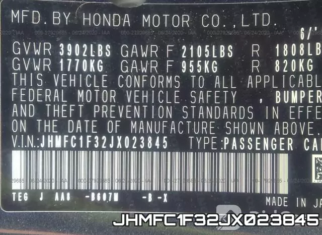 JHMFC1F32JX023845 фото 10