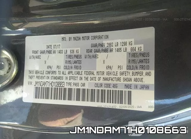 JM1NDAM71H0108663 фото 10