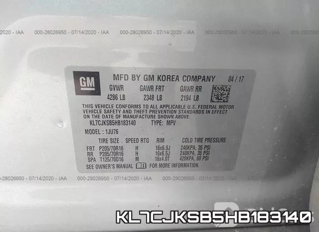 KL7CJKSB5HB183140 фото 10