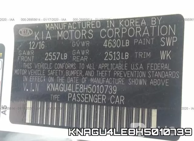 KNAGU4LE8H5010739 фото 10