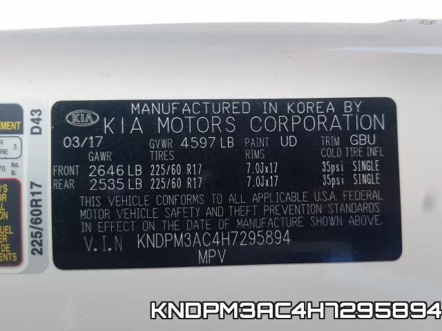 KNDPM3AC4H7295894 фото 2
