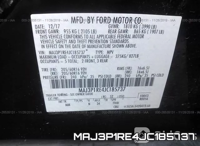 MAJ3P1RE4JC185737 фото 10