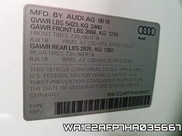 WA1C2AFP7HA035667 фото 2