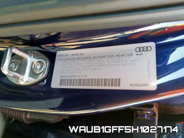 WAUB1GFF5H1027174 фото 2