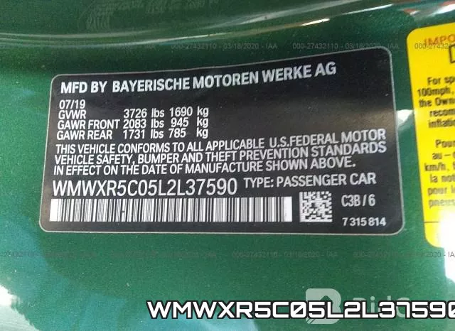 WMWXR5C05L2L37590 фото 10