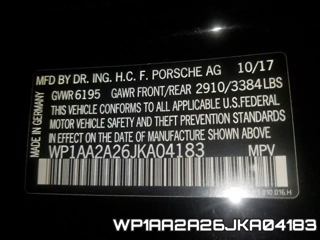 WP1AA2A26JKA04183 фото 2