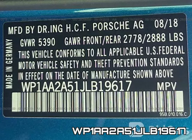 WP1AA2A51JLB19617 фото 10
