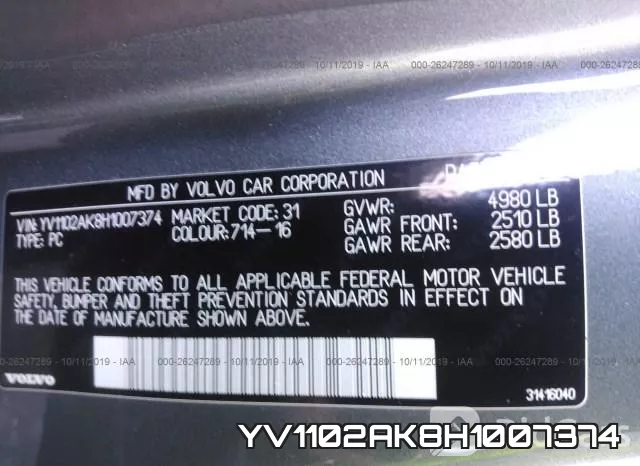 YV1102AK8H1007374 фото 10