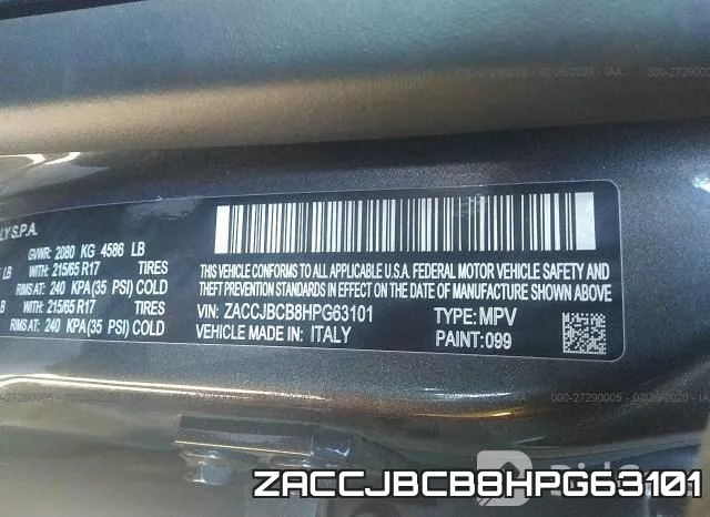ZACCJBCB8HPG63101 фото 10