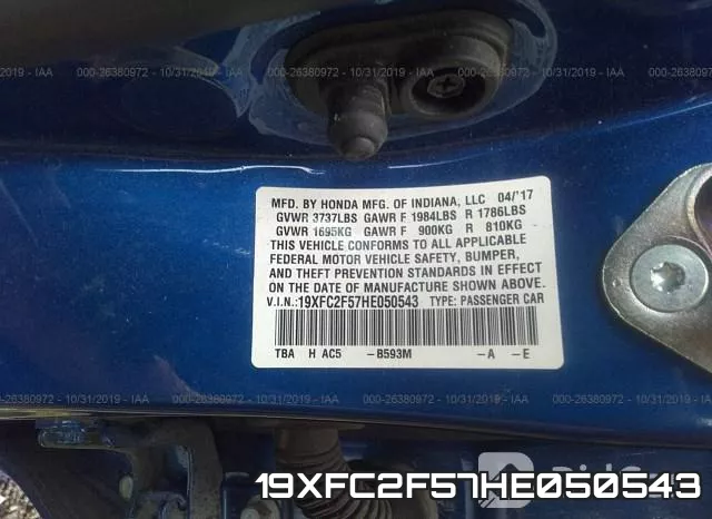 19XFC2F57HE050543 фото 10