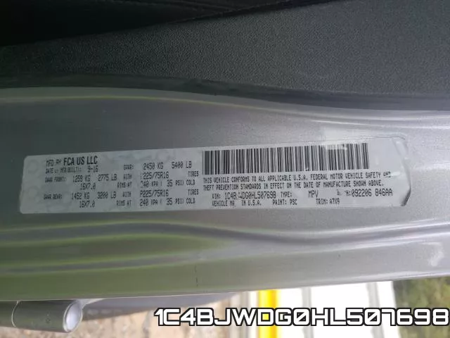 1C4BJWDG0HL507698 фото 2