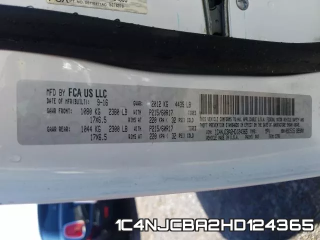 1C4NJCBA2HD124365 фото 2