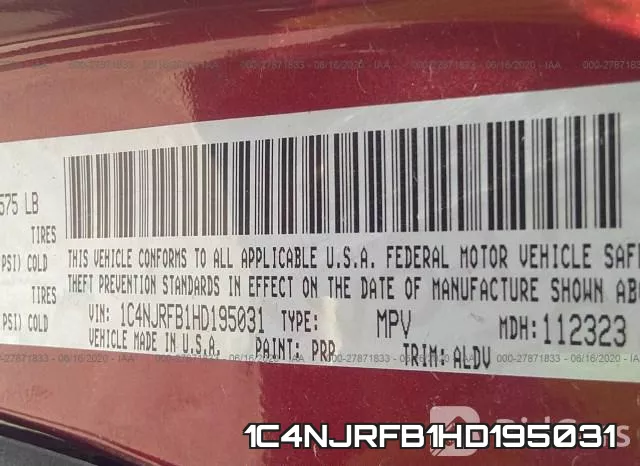 1C4NJRFB1HD195031 фото 10