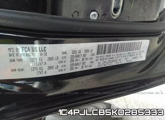 1C4PJLCB5KD285333 фото 10