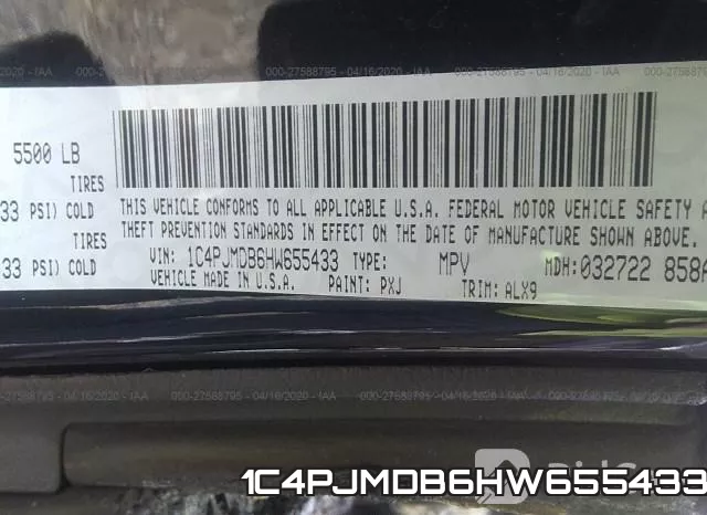 1C4PJMDB6HW655433 фото 10