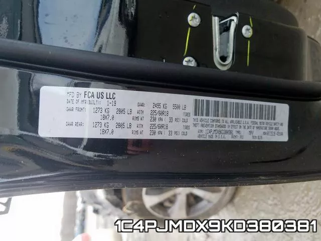 1C4PJMDX9KD380381 фото 2