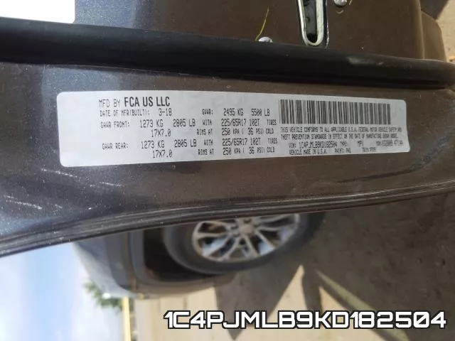 1C4PJMLB9KD182504 фото 2