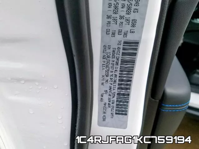 1C4RJFAG1KC759194 фото 2