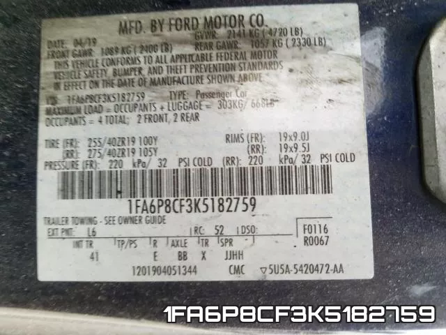 1FA6P8CF3K5182759 фото 2