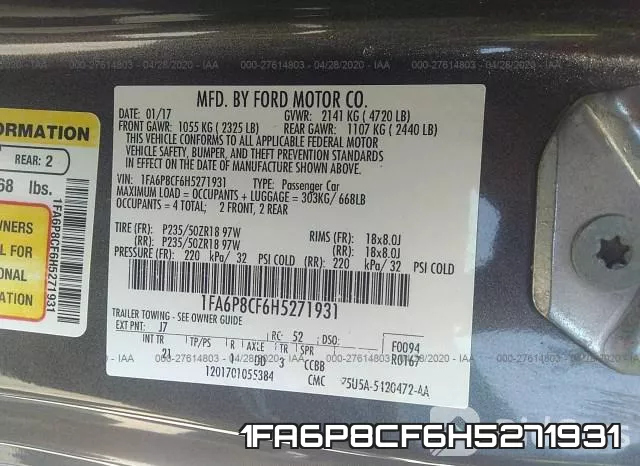 1FA6P8CF6H5271931 фото 10