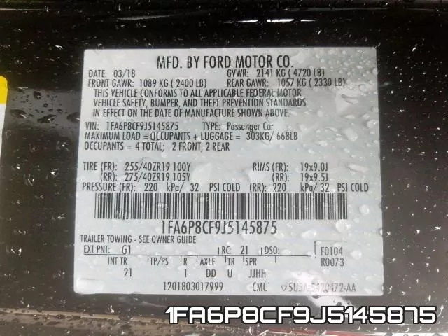 1FA6P8CF9J5145875 фото 2
