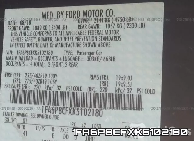 1FA6P8CFXK5102180 фото 10