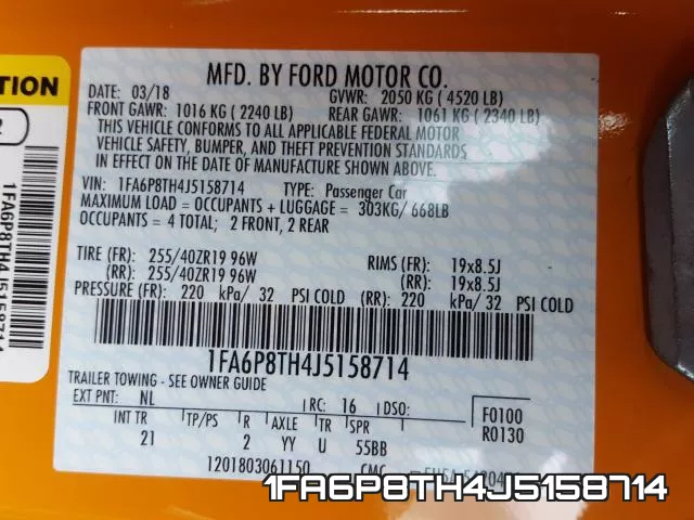 1FA6P8TH4J5158714 фото 2
