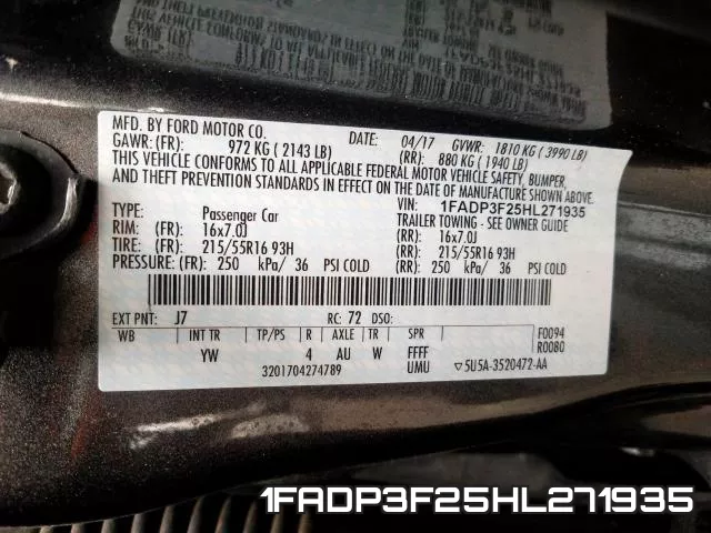 1FADP3F25HL271935 фото 2