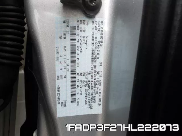1FADP3F27HL222073 фото 2