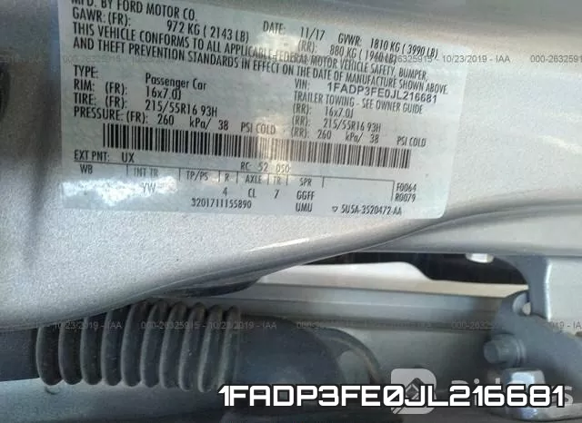 1FADP3FE0JL216681 фото 10