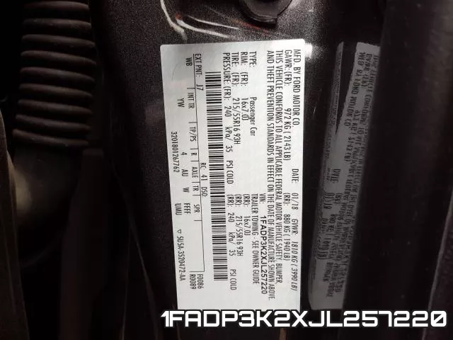 1FADP3K2XJL257220 фото 2