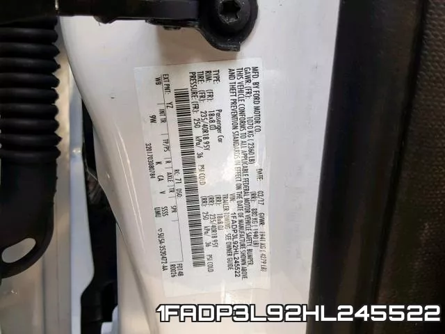 1FADP3L92HL245522 фото 2