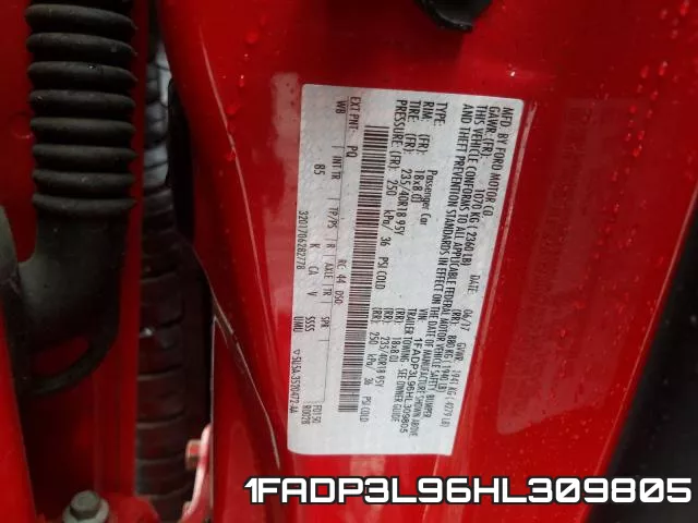 1FADP3L96HL309805 фото 2