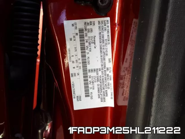 1FADP3M25HL211222 фото 2