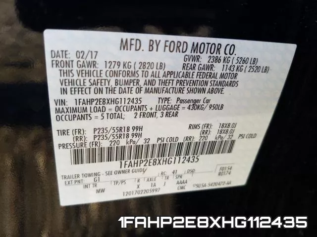 1FAHP2E8XHG112435 фото 2