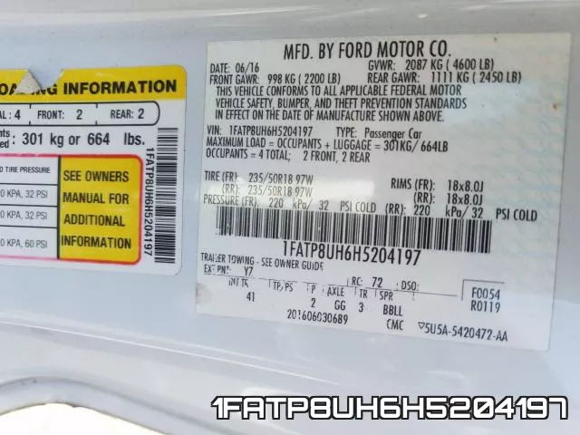 1FATP8UH6H5204197 фото 2