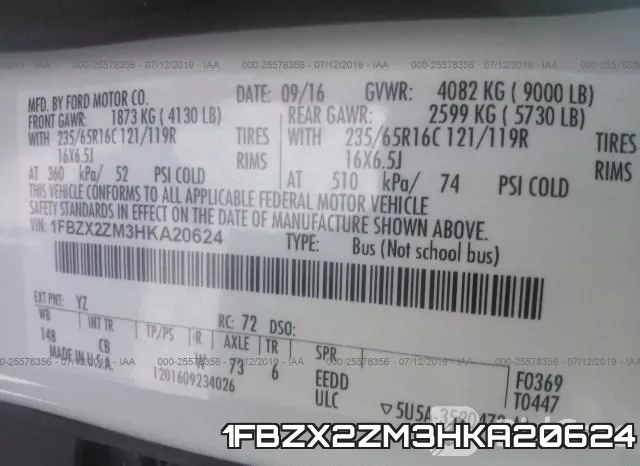 1FBZX2ZM3HKA20624 фото 10