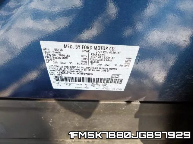 1FM5K7B80JGB97929 фото 2