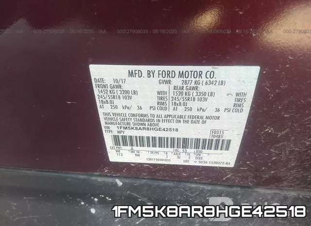 1FM5K8AR8HGE42518 фото 10