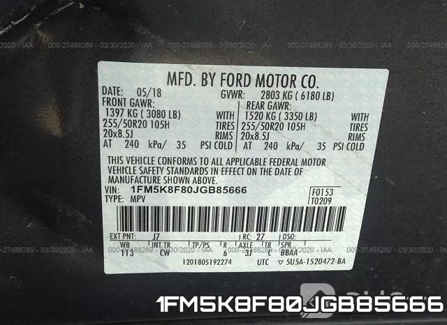1FM5K8F80JGB85666 фото 10