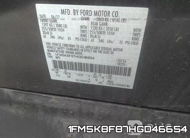 1FM5K8F87HGD46654 фото 10