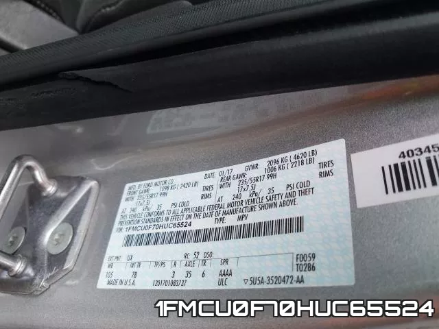 1FMCU0F70HUC65524 фото 2