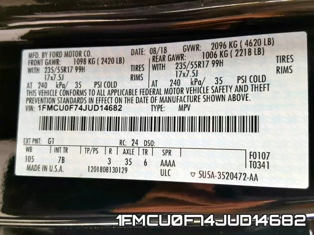1FMCU0F74JUD14682 фото 2
