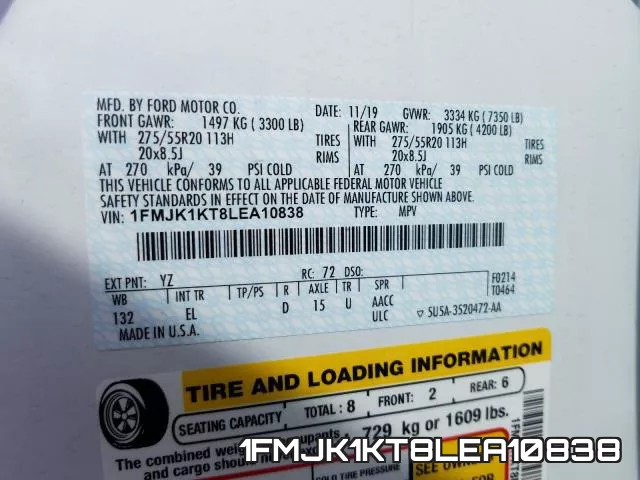 1FMJK1KT8LEA10838 фото 2