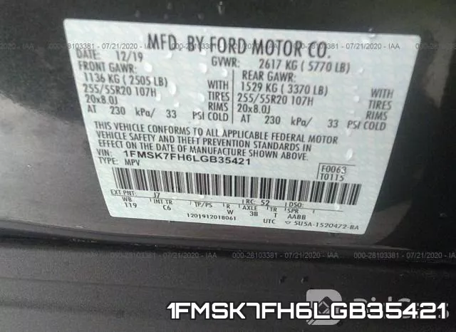 1FMSK7FH6LGB35421 фото 10